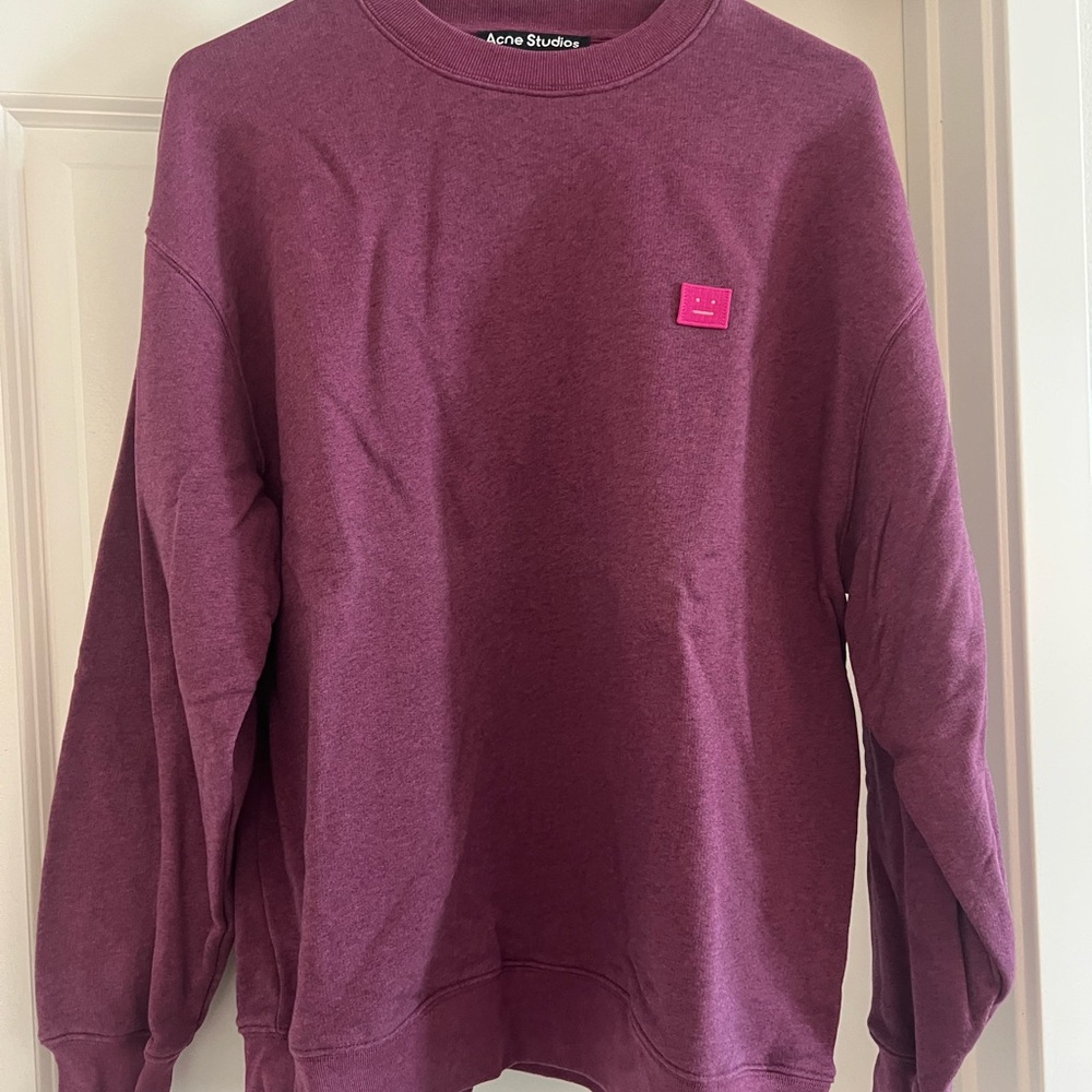 Acne Deep Burgundy Crew Neck Sweater